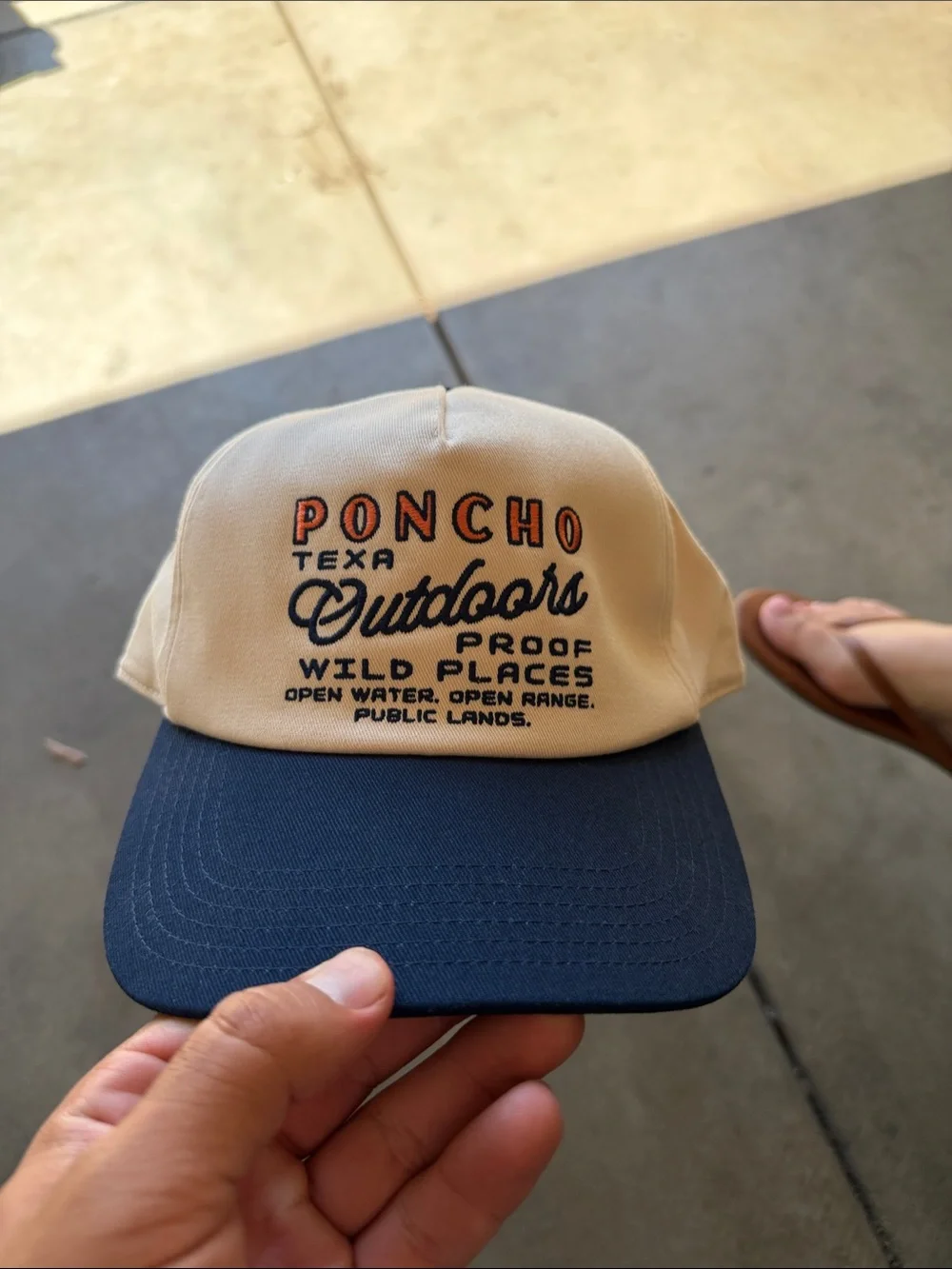 Poncho Outdoors Two-Tone Cap - Beige and Navy